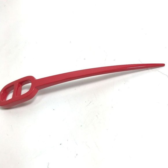 Auth HERMES Hair pick kanzashi Chaine d\'Ancre hair accessory hairpin Plastic Red main image 4